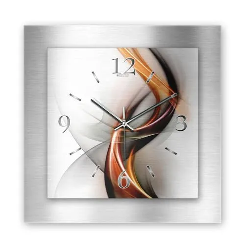 Kreative Feder 3D Designer-Wanduhr aus Aluminium in silber von Kreative Feder