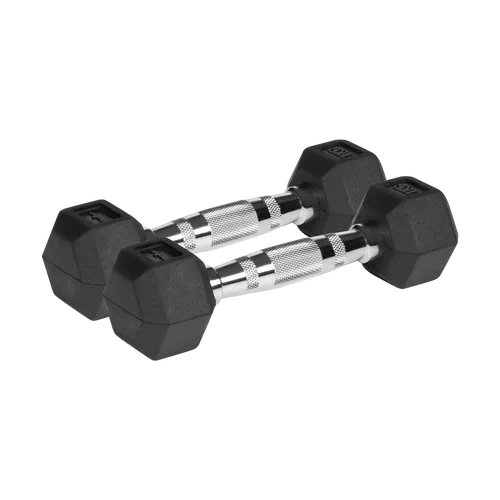 HEX gummierte Gusseisenhanteln 2x1kg Rebel hexagonal set 2kg SOLID