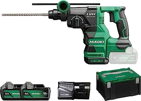 HIKOKI Akku Bohr & Meißelhammer DH1826DAWPZ - Bohrmaschinen mit 3 Funktionen: Bohren, Hammerbohren und Meißeln. Ideal für präzises Arbeiten dank elektronischem Bohrtiefenmanagement und vibrationsarmem Griff.