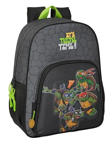 Safta TORTUGAS Ninja Schulrucksack für Kinder - Robuster und bequemer Rucksack für Schulkinder, anpassbar an Kinderwagen, mit ergonomischem Design und 2 Jahren Garantie – ideal für den täglichen Gebrauch.