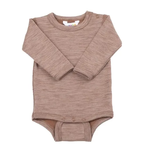 Joha Baby Jungen Mädchen Langarmbody Merinowolle, Größe: 98/104, Farbe: Rost - Hochwertiger Baby Langarmbody aus 95% Merinowolle, der für höchsten Tragekomfort sorgt. Praktische Druckknöpfe ermöglichen ein schnelles An- und Ausziehen. Ideal für stilbewusste Eltern, erhältlich in sanftem Rost und tiefem Blau.