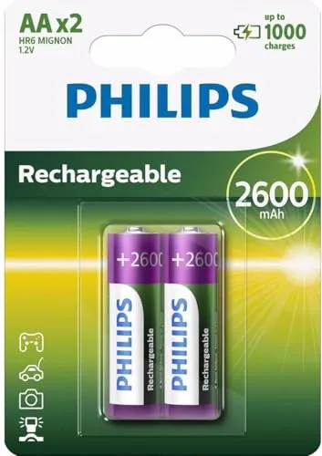 Philips Multi Life NiMH Akku AA Mignon 2600 mAh 2er Pack