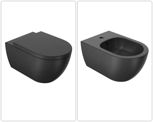 Wand WC Hänge WC spülrandlos SoftClose WC-Sitz & Wand Hänge Bidet Wandbidet