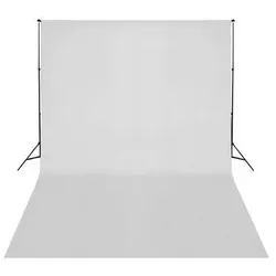 vidaXL Teleskopisches Hintergrund-System mit Weißem Hintergrund 3 x 5 m - Fotostudio Zubehör mit verstellbaren Stativen bis 2,1 m Höhe und einem nahtlosen weißen Baumwollhintergrund für professionelle Fotoshootings.