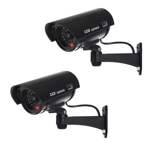 2x Kamera-Attrappe mit blinkender LED IR1100 B IR outdoor schwarz