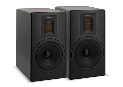 sonoro Orchestra Regallautsprecher Set (2 Wege Bassreflex, Holzgehäuse, perfekte Ergänzung zum Maestro) Design Lautsprecher Boxen in Schwarz/Schwarz