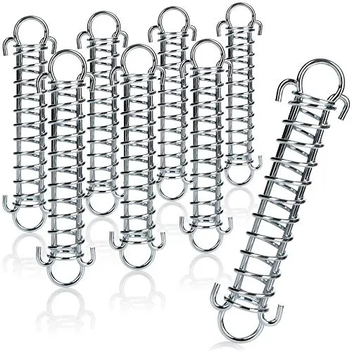 COM-FOUR® 8X Spannfeder mit Doppelhaken, Sprungfeder für Zelt, Markise | Boot