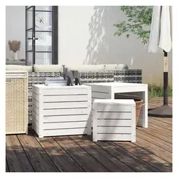 furnicato Gartenbox-Set Weiß – 2-teilig, 38 x 38 cm & 50,5 x 50,5 cm