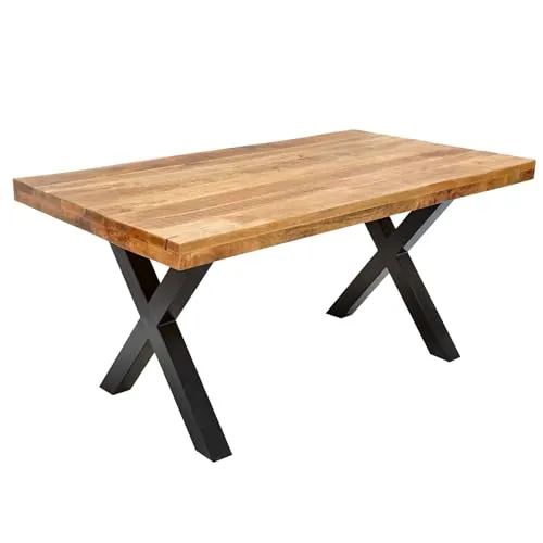 riess-ambiente Esstisch IRON CRAFT 160cm - Massivholz & Metall - Esstisch für bis zu 6 Personen im Industrial Design, gefertigt aus pflegeleichtem Mangoholz und robustem Eisen, ideal für stilvolle Essbereiche.