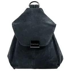 Bruno Banani Rucksack Damen 021157 blau - Stilvoller Leder City Rucksack - Daypacks, aus 100 % Rindleder, vielseitig tragbar als Rucksack oder Tasche, ideal für Ausflüge und Städtetrips, mit geräumiger Vordertasche und verstellbaren Trägern.