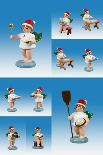 Engelfigur Weihnachtsengel 10-teilig mit Mütze – Bunte Weihnachtsbäckerei