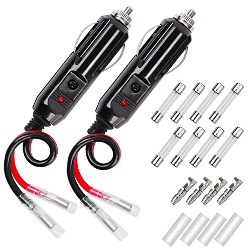 Stück Auto Zigarettenanzünder Stecker, 12 V 24 V Autostecker Universalstecker Sicherung KFZ Zigarettenanzünder Verlängerungskabel für Kühlbox LKW Fahrzeuge Handstaubsauger 2