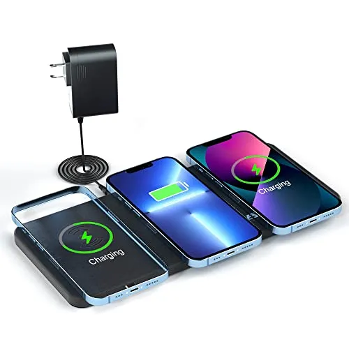 in 1 Wireless Charger Ladepad, 15W Max für iPhone & AirPods - Kabellose Qi-Ladegeräte für bis zu 3 Geräte gleichzeitig, mit 15W Schnellladefunktion und stilvollem Design. Perfekt für ein aufgeräumtes Zuhause oder Büro.