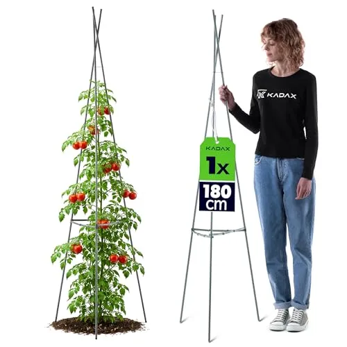 KADAX Obelisk Rankhilfe 180 cm, 1 Stück, Ranksäule aus Metall mit Kunststoffbeschichtung, Rankturm für Garten, Rankobelisk für Tomaten, Clematis & Kletterpflanzen