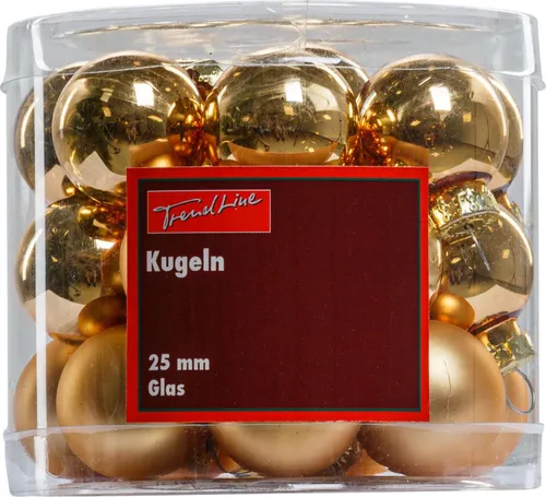 TrendLine Weihnachtskugeln aus Glas Ø 2,5 cm gold 24 Stück