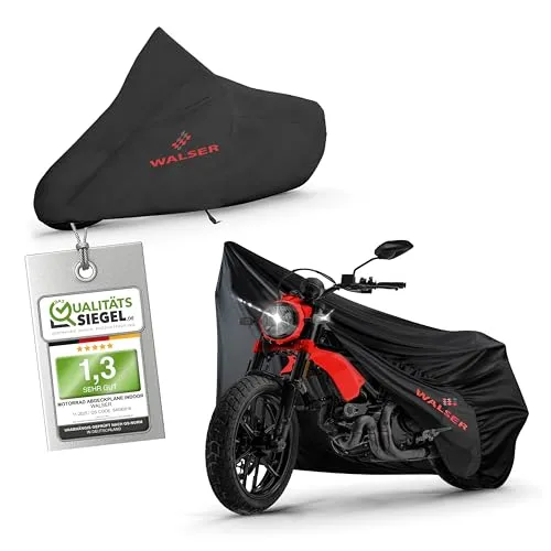 Walser Indoor Motorrad Abdeckplane - Motorradabdeckung für Innenräume, schützt vor Staub und Kratzern, atmungsaktiv und feuchtigkeitsdurchlässig, ideal für Garagen und Werkstätten.