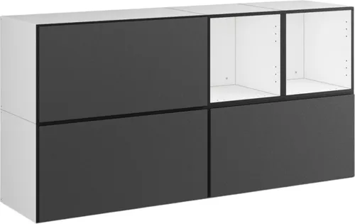 Sideboard VARIANTO 1 Schrank Set 5 tlg. in Weiß Matt / Anthrazit Matt
