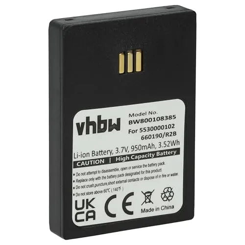 vhbw 1x Akku kompatibel mit Aastra DH4-BAAA/2B, DT690, DT692 schnurlos Festnetz Telefon (950 mAh, 3,7 V, Li-Ion)
