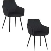 Albatros Esszimmerstühle 2er Set SALO, Schwarz - Bequeme Samtpolsterstühle für modernes Wohnen - Esszimmerstühle mit elegantem Samtbezug und ergonomischer Polsterung für höchsten Sitzkomfort. Ideal für stilvolle Küchen und Esszimmer.