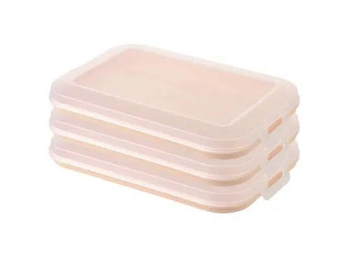 Engelland Frischhaltedose Aufschnittdosen für den Kühlschrank, Aufschnittboxen, PP-Kunststoff, BPA-frei, (Vorteils-Set, 3-tlg., mit transparentem Deckel), stapelbar, platzsparend, Ordnung im Kühlschrank, Organizer, Stapelbox