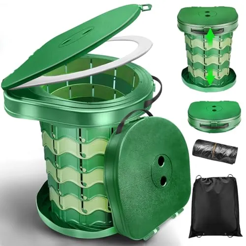 HOVIBU Faltbare Campingtoilette mit Toilettenbeutel – tragbar und stabil