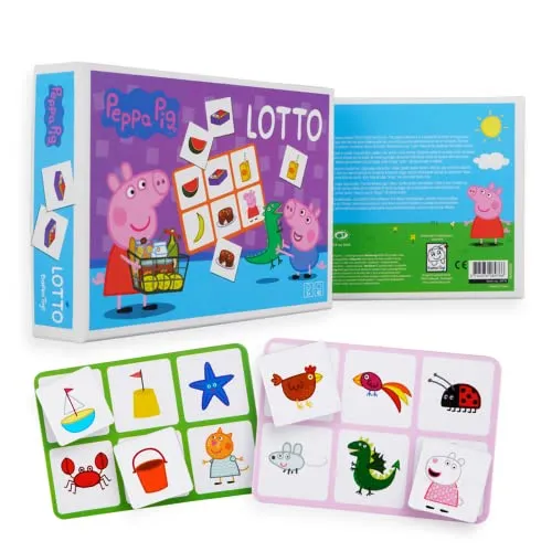 Barbo Toys - Peppa Wutz - Lotto Memory Spiel für Kinder ab 3 Jahre - Lotto Spiel Kinder - 42 Karten - Pädagogische Kinderspiele - Peppa Pig - Lernspiele ab 3 Jahre - Offizielles Peppa Wutz Spielzeug