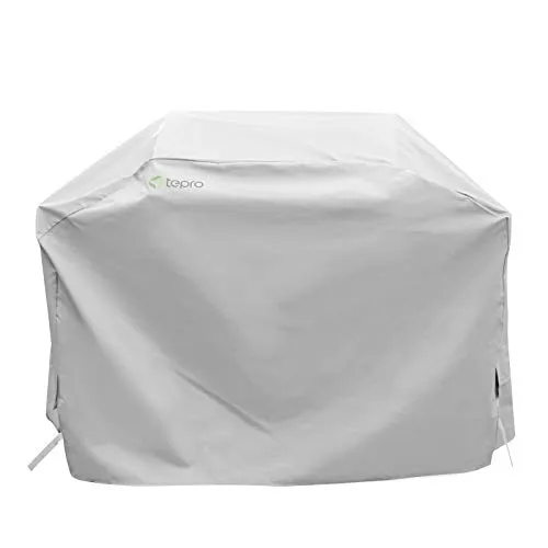Tepro 8604 Universal Abdeckhaube für Gasgrill mittel - Grillabdeckung aus strapazierfähigem Polyester 300x250D, wasserabweisend und UV-beständig, mit seitlichen Ventilationsöffnungen und Befestigungsklettband für optimalen Schutz.