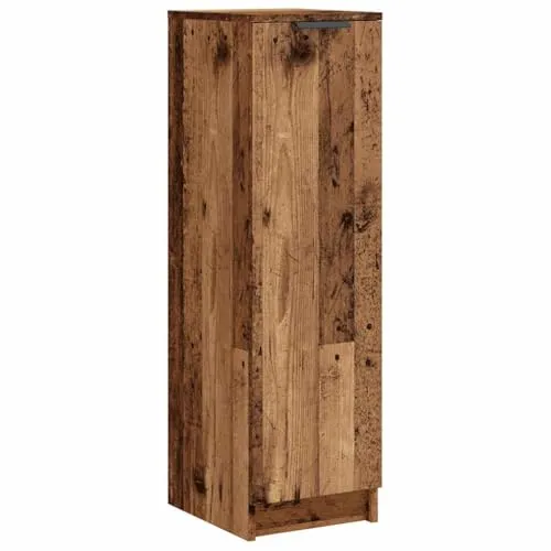 vidaXL Schuhschrank Altholz-Optik 29,5x35x100,5 cm - Schuhschrank in Holzwerkstoff mit Tür, bietet viel Stauraum für Ordnung und ist feuchtigkeitsbeständig – ideal für ein aufgeräumtes Wohnumfeld.