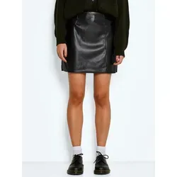 Noisy may A-Linien-Rock CLARA PENNY - Modischer A-Linien-Rock aus hochwertigem Lederimitat, in zeitlosem Schwarz, perfekt für vielseitige Outfits und jeden Anlass.