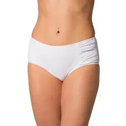 Aquarti Bikini-Hose Aquarti Damen Bikinihose Hotpants mit seitlichen Raffungen weiß 40