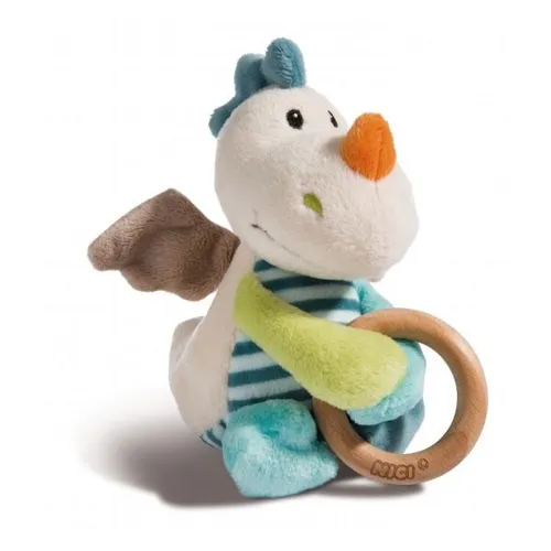 NICI GREIFLING DRACHE DRAGULI MIT HOLZRING UND GLOCKE NEU