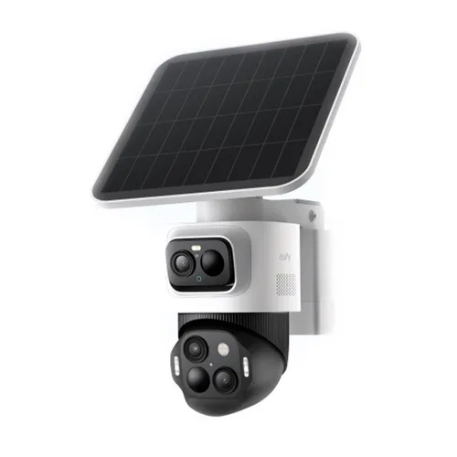 eufyCam S4 - 4K-Sicherheitskamera mit 3 Linsen - Weiß - 4K Sicherheitskamera mit Dual-Kamera und 360° Abdeckung, bietet intelligente Überwachung und dauerhafte Energieversorgung durch Solarpanel.