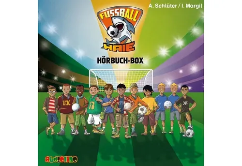 Audiolino Verlag Hörspiel Fußball-Haie Hörbuch-Box, 5 Audio-CD
