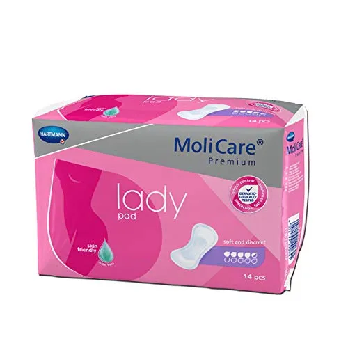 vanpein MoliCare Premium Lady Pad - Inkontinenz-Einlage für Frauen - Inkontinenz Schutzhosen & Unterwäsche, mit Aloe Vera für zusätzlichen Komfort und Hautschutz, 4,5 Tropfen, 168 Stück im Vorratspack