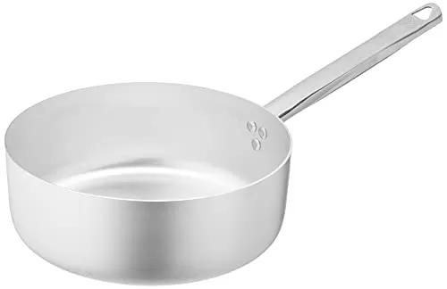 Pentole Agnelli Linie Aluminium 3 mm Schmortopf mit 1 Griff 24 cm Silber/schwarz