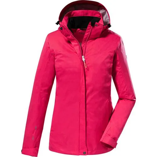 KILLTEC Damen Funktionsjacke KOS 133 KG WMN JCKT - Funktionsjacke für Damen, wasser- und winddicht mit 10.000 mm Wassersäule, ideal für Outdoor-Aktivitäten bei jedem Wetter. Abzippbare Kapuze und verstellbare Ärmelbündchen für perfekten Sitz.