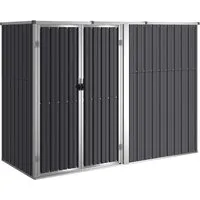 vidaXL Gerätehaus Anthrazit 225x89x161 cm aus verzinktem Stahl - Gartenhäuser mit großem Stauraum für Gartengeräte und Zubehör. Robuste Bauweise aus verzinktem Stahl, wartungsarm und mit praktischem Griff für einfachen Zugang.