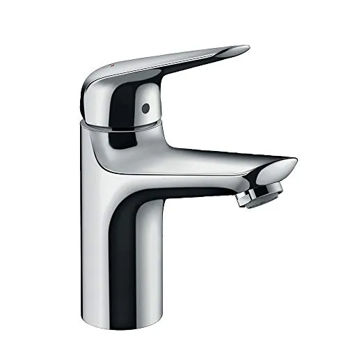 HANSGROHE Waschtischmischer Novus 100 ohne Ablaufgarnitur - Elegante Waschtischarmatur aus Chrom mit ComfortZone 100 und einstellbarer Temperaturbegrenzung – ideal für moderne Badezimmer.