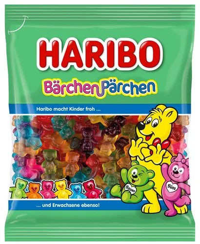 Haribo Bärchen-Pärchen 160g - Fruchtgummis/Lakritze, bunte Fruchtgummibärchen in verschiedenen Geschmacksrichtungen für den perfekten Snackgenuss.