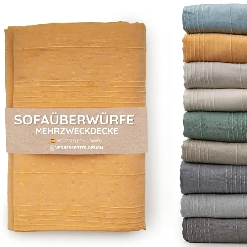 Bettdecke und Mehrzweckdecke für Sofas, beige-weiße Steppdecken.Mehrzweckplaid, Sofabezug, widerstandsfähiger und hochwertiger Stoff. Moderne Tagesdecken 150, 135,90 (Gelb, 230 x 280 cm)