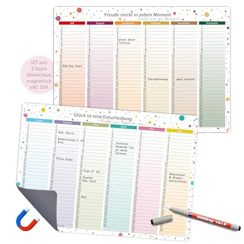 TOBJA Magnetischer Immerwährender Kalender (2x A4) von TOBJA