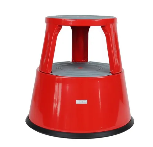 Dönges Trittleiter Rollhocker aus Metall - Robuster Rollhocker mit TÜV-zertifiziertem 