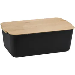 Kesper Brotbox, Schwarz, Kunststoff, rechteckig, 18.5x12x30.5 cm, FSC 100%, Schneidebrett, Küchenzubehör, Brotkästen & -Körbe