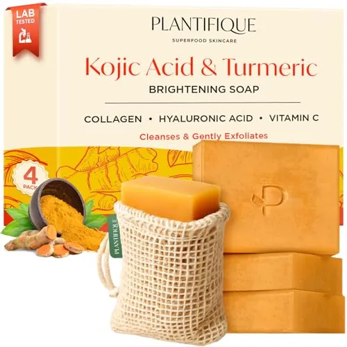 PLANTIFIQUE Turmeric and Kojic Acid Soap