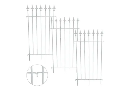 ESTEXO Gartenzaun Rankgitter Eisen Zaun Rankhilfe Rankzaun Metall Spalier Antik-Weiß
