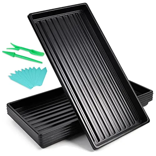 Olasfa 5 Stück Anzuchtschale Groß 51 x 25 cm Pflanzschale Pflanzwanne Anzuchtplatte Gewächshaus Wanne Ohne Löcher zum Sämlinge Pflanzen Anzuchten Garten Gewächshaus Hydroponik