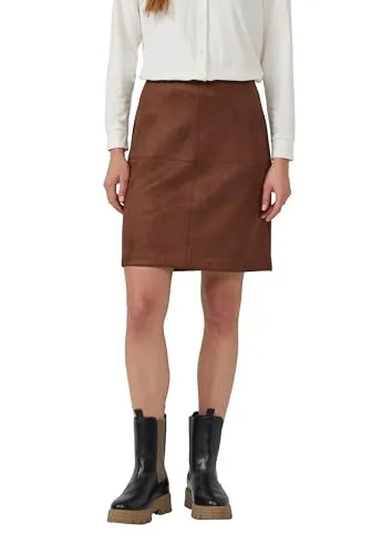 Stylischer Rock aus Lederimitat in braun von s.Oliver