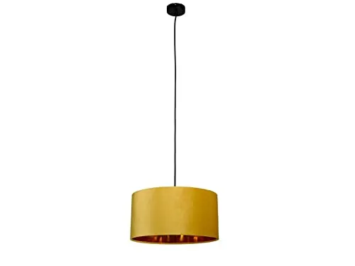LED Pendelleuchte Vintage Samt Gelb/Gold 40cm in gelb von Meine Wunschleuchte