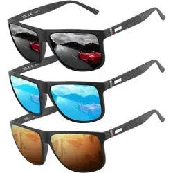 Polarisierte Vintage Sonnenbrille für Herren und Damen - Hochwertige polarisierte Sonnenbrille mit elegantem Vintage-Design. Ideal für Outdoor-Aktivitäten und bietet 100% UV400-Schutz. Leichtes TR90-Material sorgt für hohen Tragekomfort.