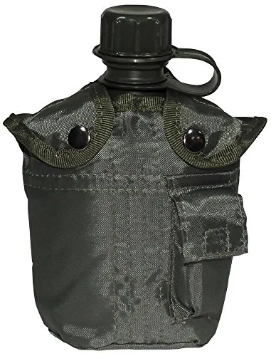 US PLASTIKFELDFLASCHE Nylonbezug Feldflasche Trinkflasche Outdoor Trekking Ski, Oliv/OD Green